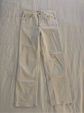 Denim Forum Cream Straight-Leg Jeans